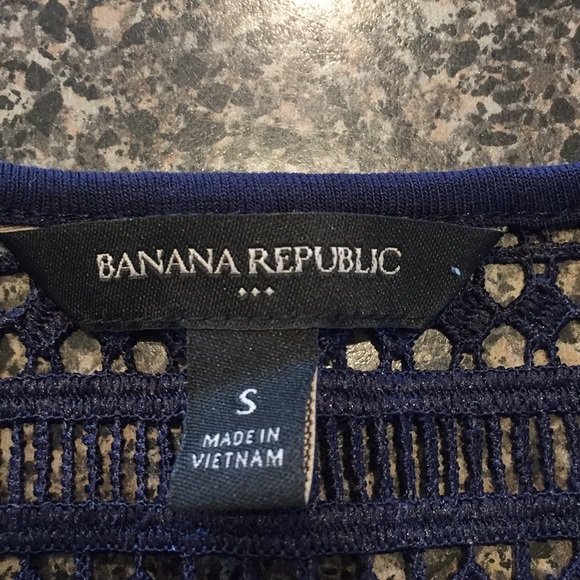 Banana Republic Navy Blue Top Woven Yoke Sleeveless Small - Picture 4 of 5